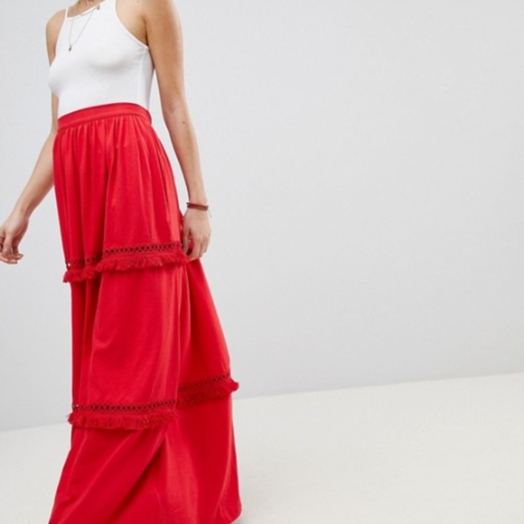next red maxi skirt